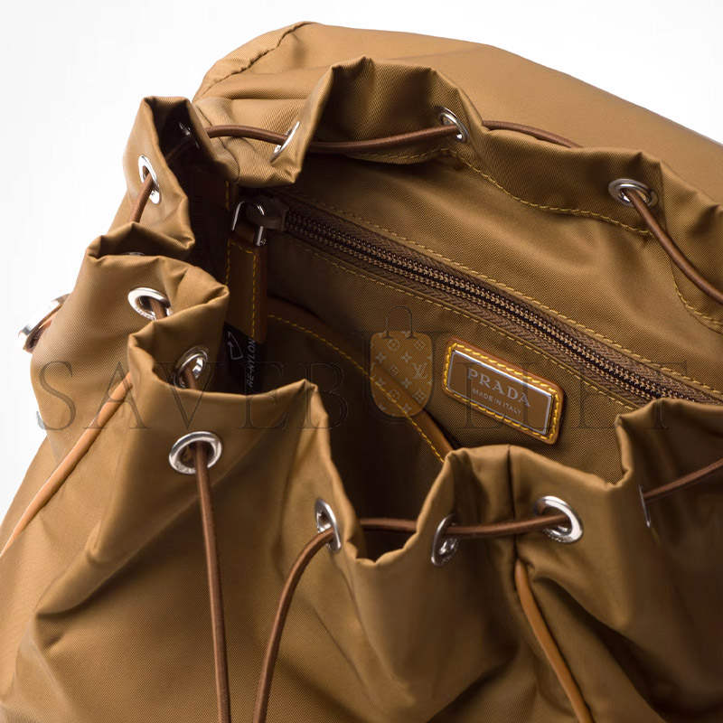 Pra*a re-nylon and leather backpack 2vz135 f0594 (45*27*17cm)